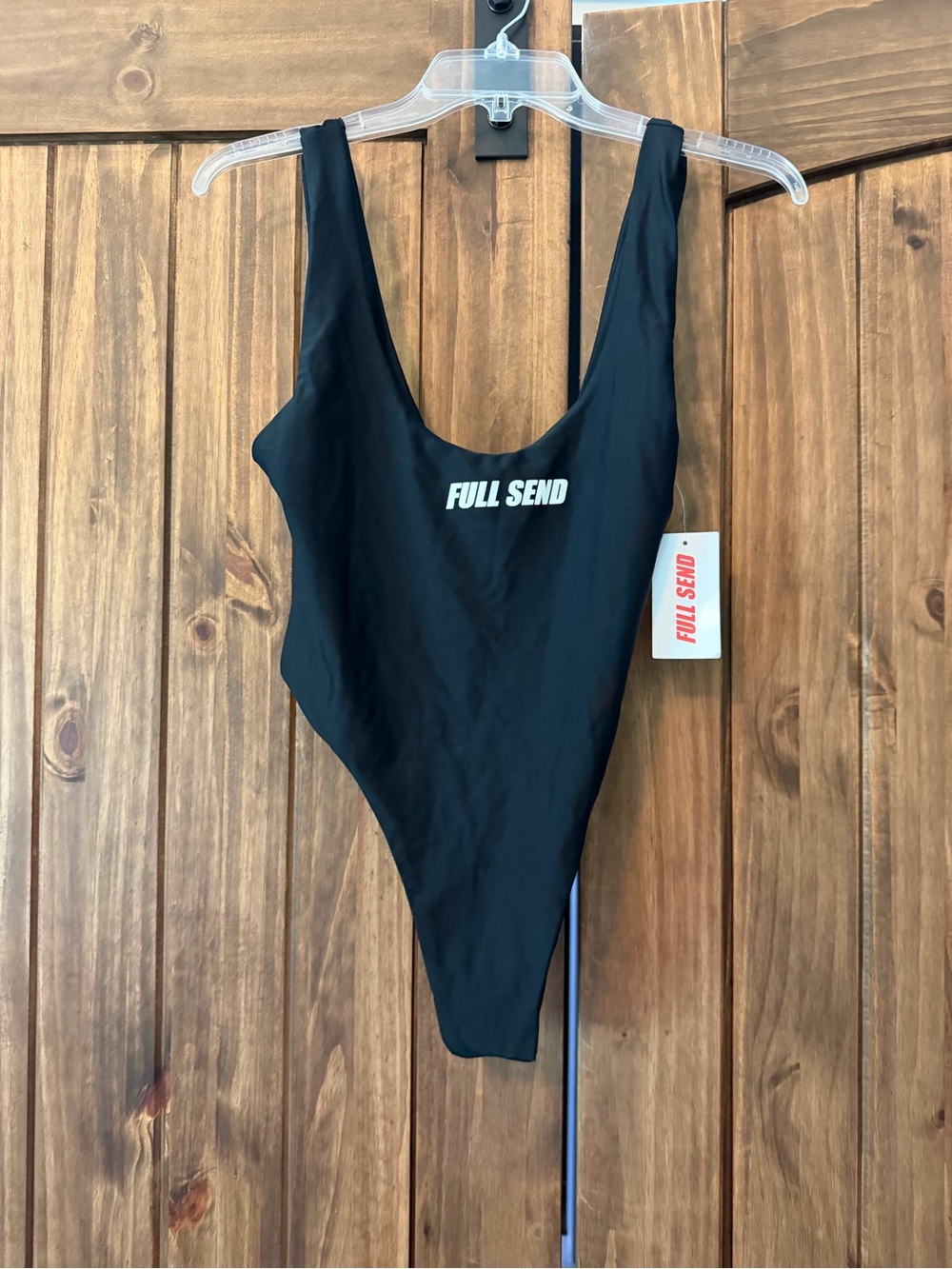 Black "Full Send" One-Piece Swimsuit-NWT